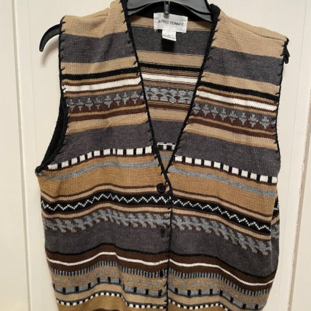 Vintage Alfred Dunner Women's Sweater Vest Large Acrylic Wool Blend